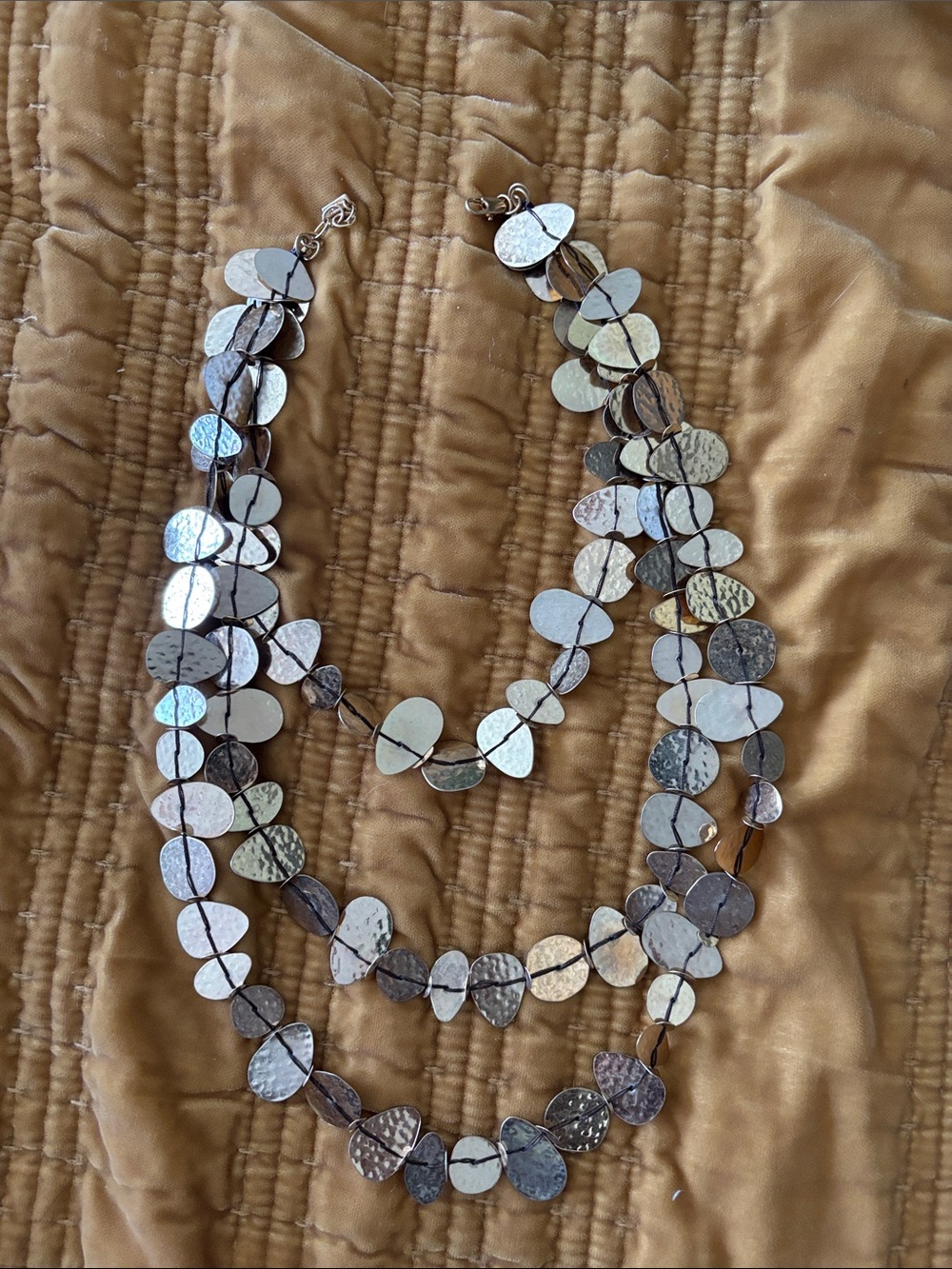 Layered Hammered Disc Necklace in goldcolorored Women Jewelry